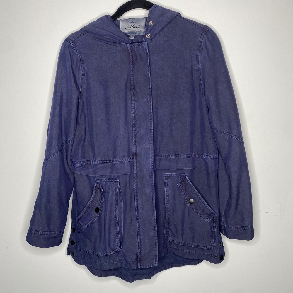 Mavi Mens Anorak Jacket Hooded Navy Blue Utility Military Style Size M